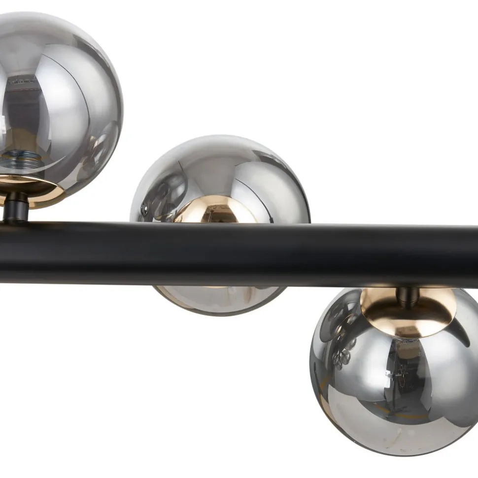 Lucande Gulvlampe Diborah, røykgrå, glass, 150 cm, G9