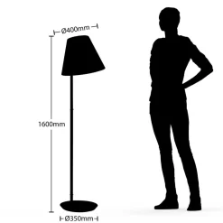 Lucande gulvlampe Jinda, hvit, tre, stoff, 160 cm, E27