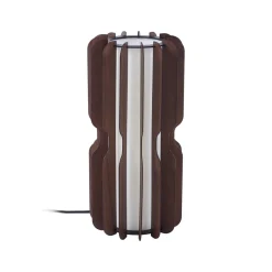 Lucande Gulvlampe Juneta, 75 cm, brun, tre, tekstil