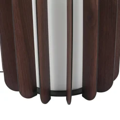 Lucande Gulvlampe Juneta, 75 cm, brun, tre, tekstil