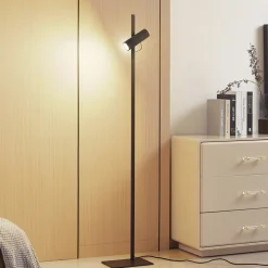 Lucande gulvlampe Lysias, svart, metall, høyde 143,2 cm