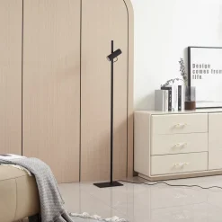 Lucande gulvlampe Lysias, svart, metall, høyde 143,2 cm