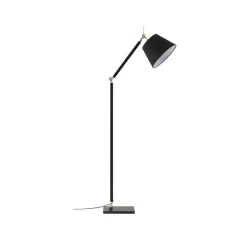 Lucande gulvlampe Marvaine, svart/gullfarget, justerbar