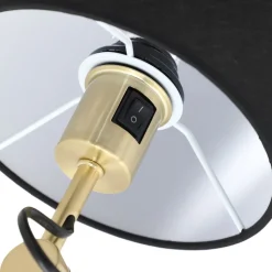 Lucande gulvlampe Marvaine, svart/gullfarget, justerbar