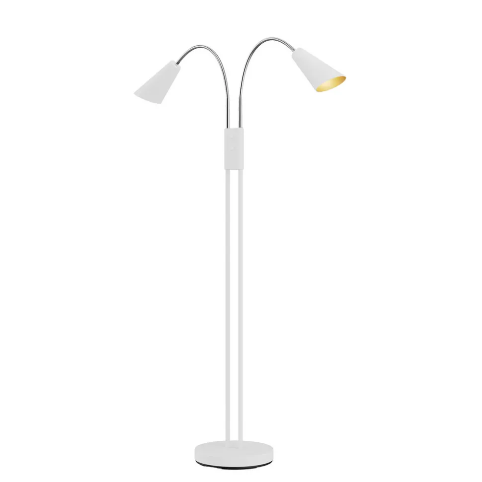Lucande gulvlampe Medira, hvit, 2 lyskilder, justerbar, GU10