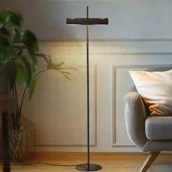 Lucande gulvlampe Nysira, grå metallic, 2 lyskilder