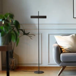 Lucande gulvlampe Nysira, grå metallic, 2 lyskilder