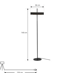 Lucande gulvlampe Nysira, grå metallic, 2 lyskilder