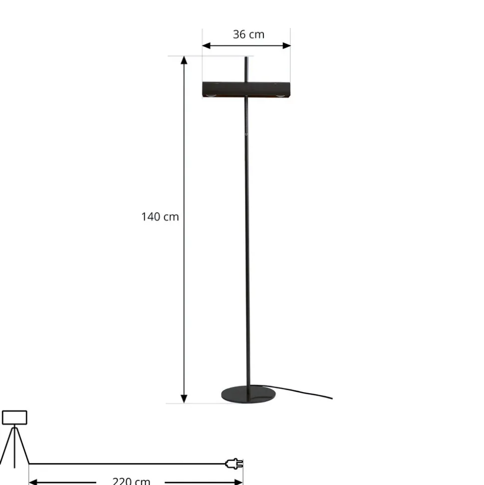 Lucande gulvlampe Nysira, grå metallic, 2 lyskilder
