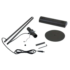 Lucande gulvlampe Nysira, grå metallic, 2 lyskilder