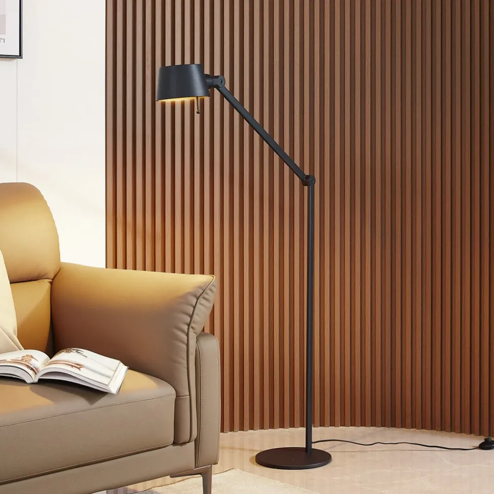 Lucande gulvlampe Silka, høyde 173 cm, svart, metall