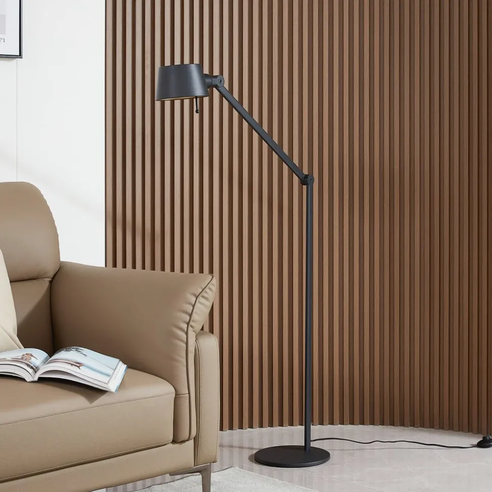 Lucande gulvlampe Silka, høyde 173 cm, svart, metall