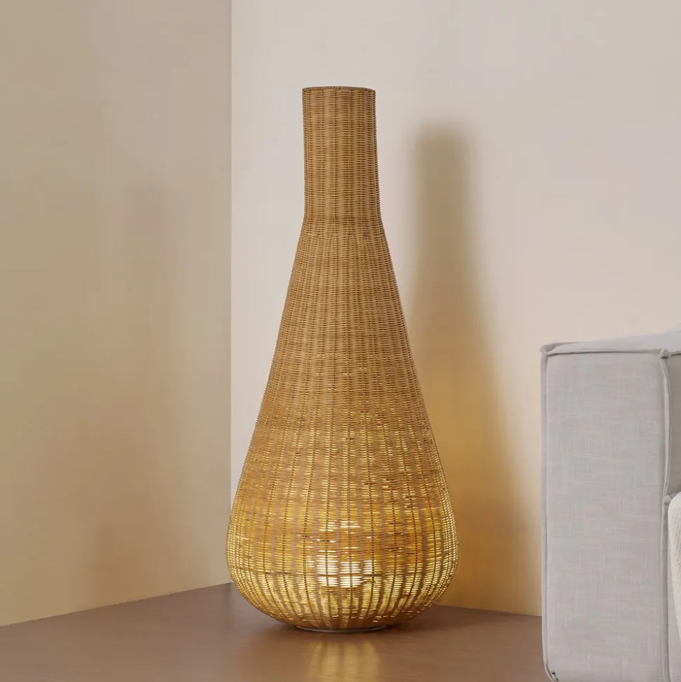 Lucande gulvlampe Takeo, rotting, høyde 115 cm, E27