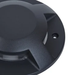 Lucande gulv-spotlight med LED Jeffrey, svart, 4 lyskilder, Ø 20 cm