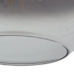 Lucande hengelampe Brillar, røykgrå, glass, 3 lyskilder, 128 cm