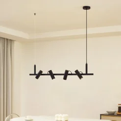 Lucande hengelampe Lysias, svart, metall, lengde 120 cm