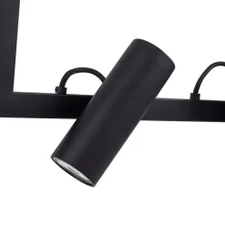 Lucande hengelampe Lysias, svart, metall, lengde 120 cm