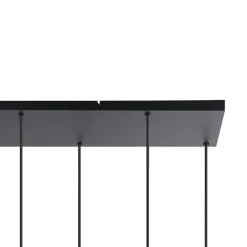 Lucande hengelampe Narion, lineær, svart/brun/grønn, 7-lys