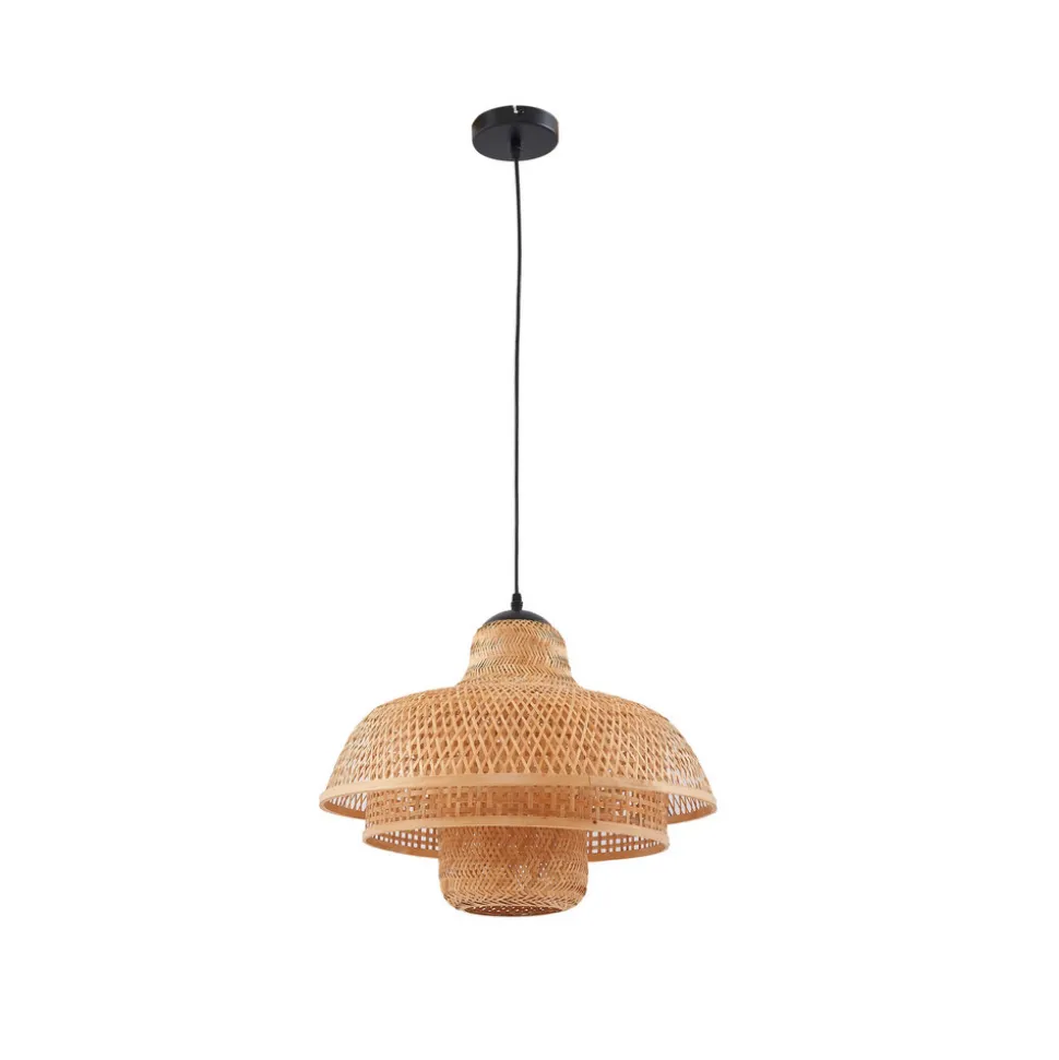 Lucande hengelampe Rasmina, bambus, Ø 50 cm, 1 lyskilde