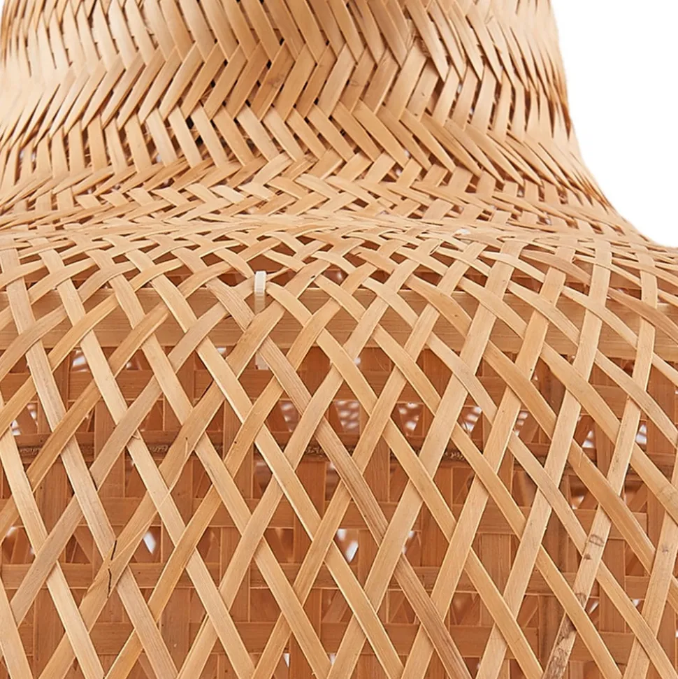 Lucande hengelampe Rasmina, bambus, Ø 50 cm, 1 lyskilde