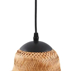 Lucande hengelampe Rasmina, bambus, Ø 50 cm, 1 lyskilde