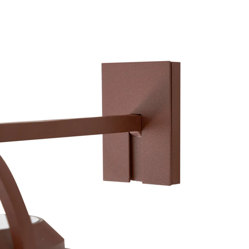 Lucande 2-i-1 LED-vegglampe Tilena, rust, rund, aluminium