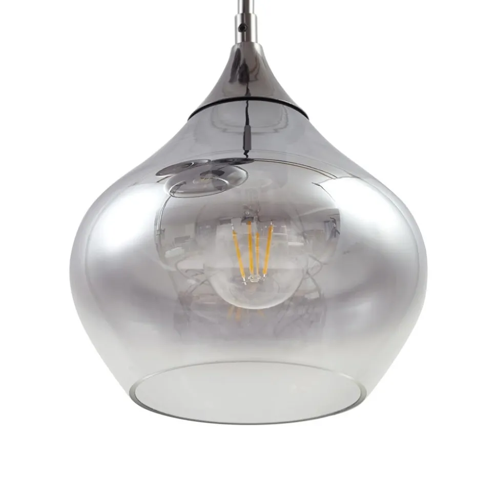 Lucande Jarven hengelampe, 5 lyskilder, svart, glass