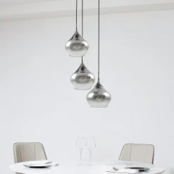 Lucande Jarven hengelampe, 3 lyskilder, svart, glass