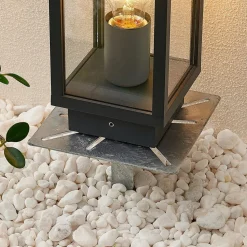 Lucande jordspyd Cadis, sølvfarget, metall, 38 cm høy