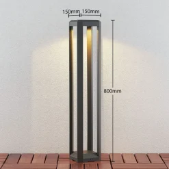 Lucande LED-gatelampe Fery, antrasitt, metall, 80 cm, IP65