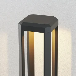 Lucande LED-gatelampe Fery, antrasitt, metall, 80 cm, IP65
