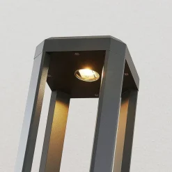 Lucande LED-gatelampe Fery, antrasitt, metall, 80 cm, IP65