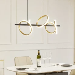 Lucande LED-pendel Madu, svart, metall, 92,5 cm lang