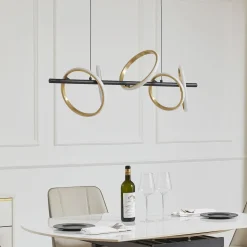 Lucande LED-pendel Madu, svart, metall, 92,5 cm lang