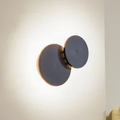 Lucande LED-vegglampe Elrik, svart, 20 cm høy, metall