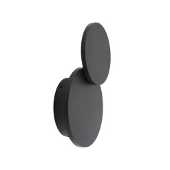 Lucande LED-vegglampe Elrik, svart, 20 cm høy, metall