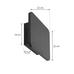 Lucande LED-vegglampe Elrik, svart, 22 cm høy, metall
