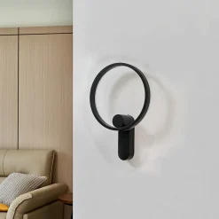 Lucande LED-vegglampe Yekta, indirekte, svart, dimbar