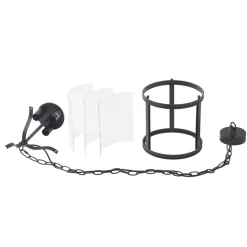 Lucande pendellampe Eryk, Ø 23 cm, svart, glass, 3-lys