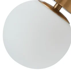 Lucande taklampe Bidolo, messingfarget, glass, 15 cm, IP44