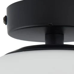 Lucande taklampe Bidolo, svart, glass, Ø 15 cm, IP44