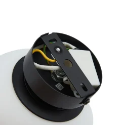 Lucande taklampe Bidolo, svart, glass, Ø 15 cm, IP44