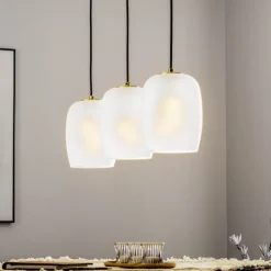 Lucande Taylan hengelampe 3 lyskilder langstrakt