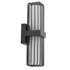 Lucande utendørs vegglampe Chandan, 41,9 cm, antrasitt, aluminium