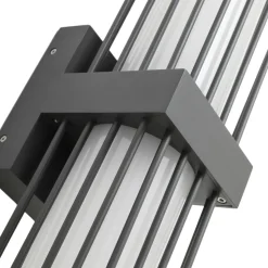 Lucande utendørs vegglampe Chandan, 41,9 cm, antrasitt, aluminium