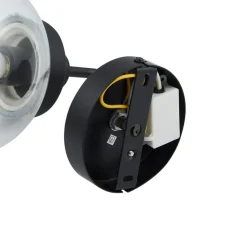 Lucande vegglampe Badolo, svart, glass, 25 cm høy, IP44