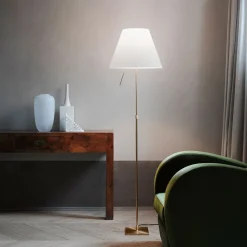 Luceplan Costanza gulvlampe D13t, messing/hvit