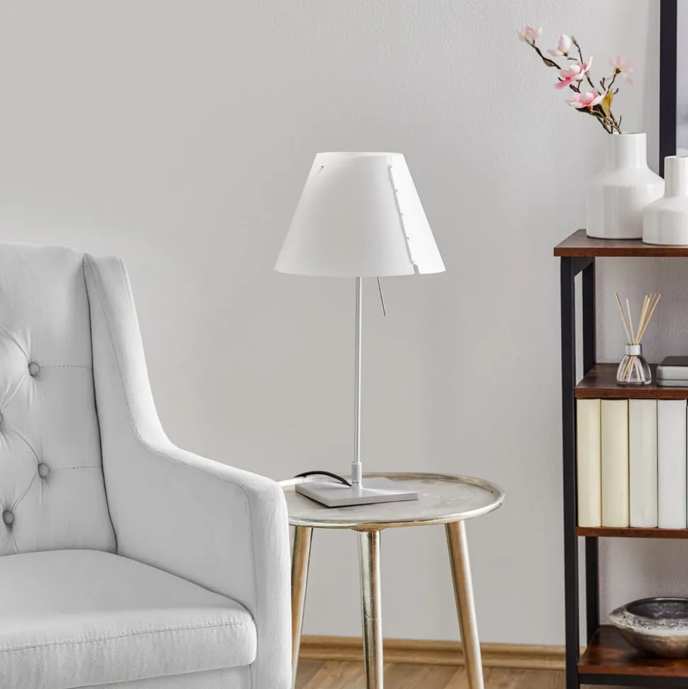 Luceplan Costanzina bordlampe alu, hvit