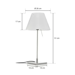 Luceplan Costanzina bordlampe alu, hvit