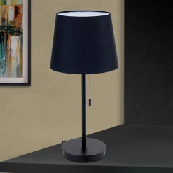 Ludwig bordlampe med USB-port svart